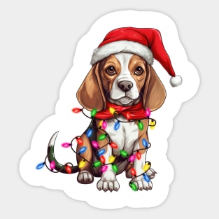 Christmas Beagle Sticker